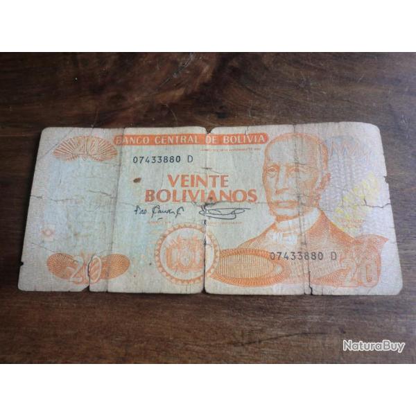 Billet 20 BOLIVIA  / 07433880 D