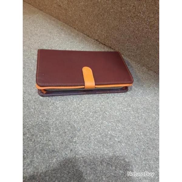 Porte feuilles tout-en-un  ALEXANDRE MAREUIL orange/marron 1€ sans prix de réserve