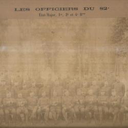 camp de maisons lafitte 1898 2 photos , 82e régiment d'infanterie , les officers et une compagnie