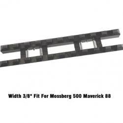 Rail picatinny pour bande ventilée Mossberg 500 Maverick 88 - Adaptable sur bande 3/8" soit 9,5mm