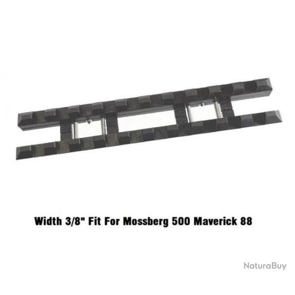 Rail picatinny pour bande ventile Mossberg 500 Maverick 88 - Adaptable sur bande 3/8" soit 9,5mm