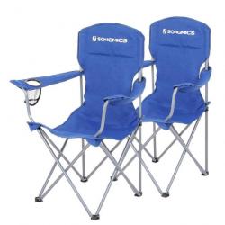 Lot de 2 chaises pliables confortables pliables avec armature robuste charge max. 150 kg avec porte