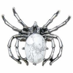 Broche araignée avec howlite