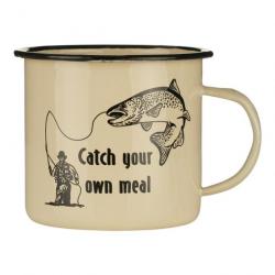 TASSE EMAILLEE BEIGE 500 ML "CATCH YOUR OWN MEAL" FOSCO OUTDOOR