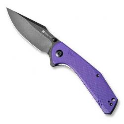 Couteau "Actium" blackwash, Manche G-10 violet [Sencut]