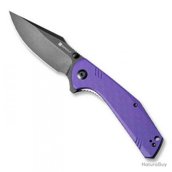 Couteau "Actium" blackwash, Manche G-10 violet [Sencut]