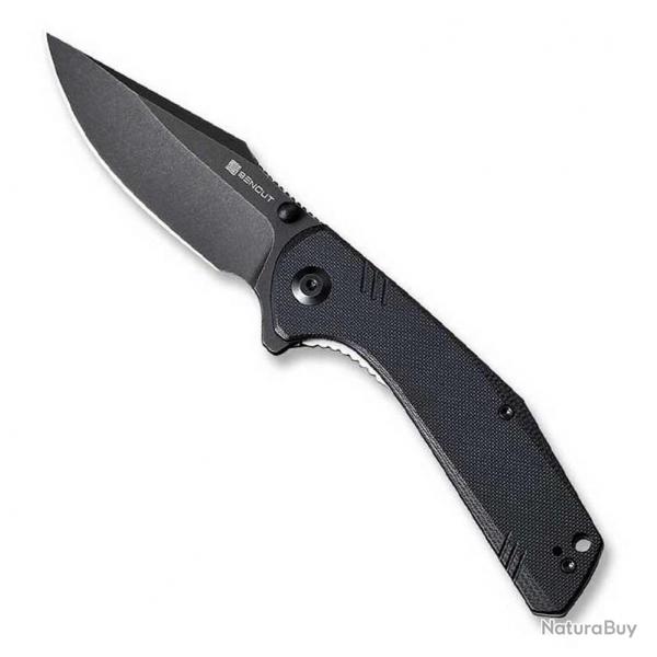 Couteau "Actium" blackwash, Manche G-10 noir [Sencut]