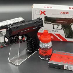 Pack prêt à tirer complet avec laser Pistolet XBG billes acier 4,5mm officiel Umarex 3 joules (Munit