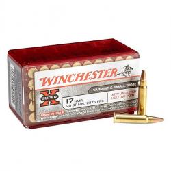 Cartouches Winchester Super X calibre 17HMR JHP xtp 20 grains