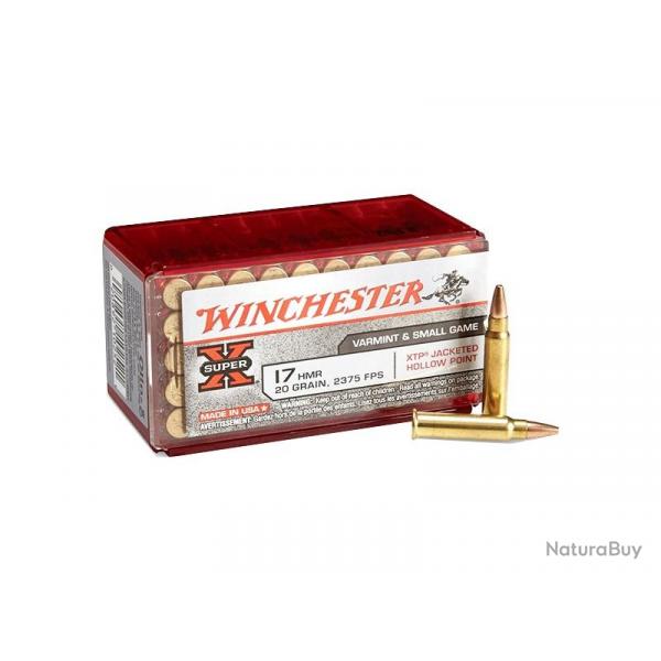 Cartouches Winchester Super X calibre 17HMR JHP xtp 20 grains