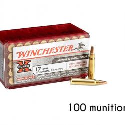 100 Cartouches Winchester Super X calibre 17HMR JHP xtp 20 grains 