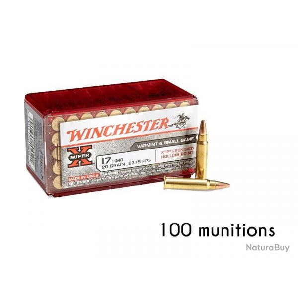 100 Cartouches Winchester Super X calibre 17HMR JHP xtp 20 grains 