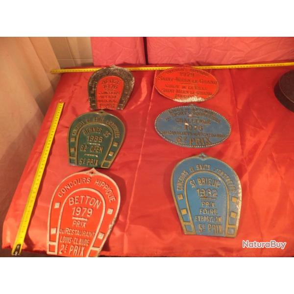 6 plaques de rcompense de concours hippiques. CHEVAUX PLAQUE CONCOURS HIPPIQUE                  (1)