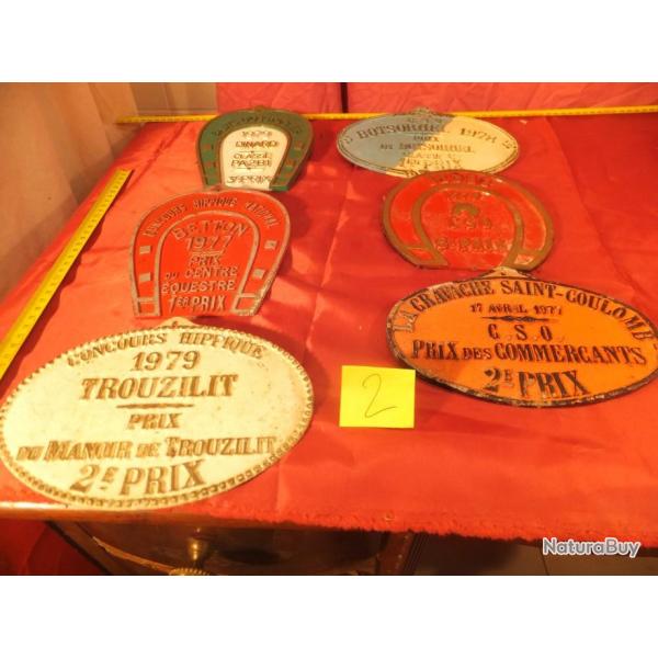 6 plaques de rcompense de concours hippiques. CHEVAUX PLAQUE CONCOURS HIPPIQUE                  (2)