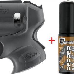 P2P - Pistolet de défense au poivre PGS II + lampe