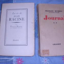 La vie de Jean Racine par Francois Mauriac edition 1928 + Journal tome 2 de Francois Mauriac 1937