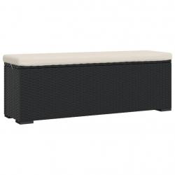 Banc de jardin meuble de patio d'extérieur terrasse pouf avec coussin 110 x 30 x 40 cm résine tress