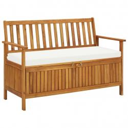 Banc de jardin meuble de patio d'extérieur terrasse de rangement de jardin 120 x 63 x 84 cm bois d'