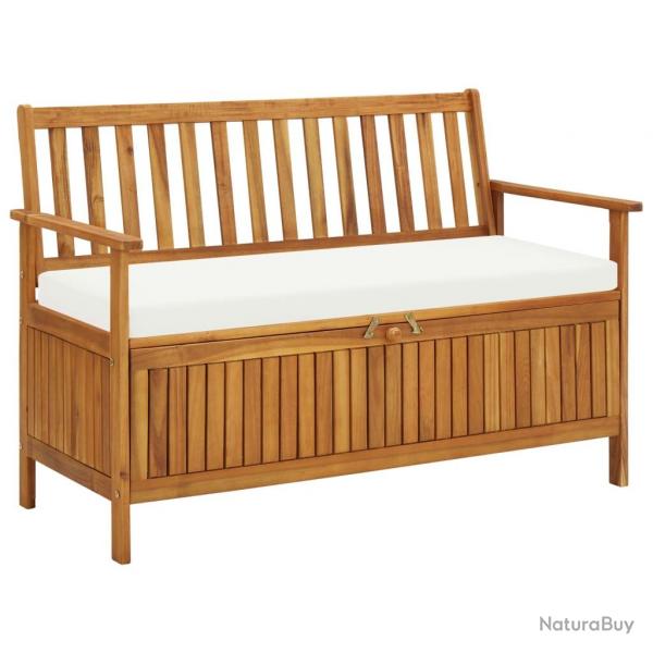 Banc de jardin meuble de patio d'extrieur terrasse de rangement de jardin 120 x 63 x 84 cm bois d'