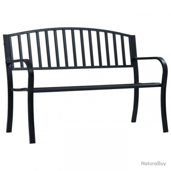 Banc de jardin meuble de patio d'extrieur terrasse 125 cm noir acier 02_0011234