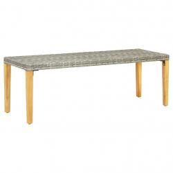 Banc de jardin meuble de patio d'extérieur terrasse 80 cm résine tressée gris 02_0011328