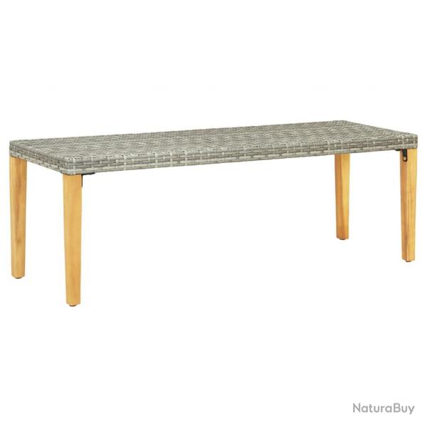 Banc de jardin meuble de patio d'extrieur terrasse 80 cm rsine tresse gris 02_0011328