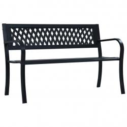 Banc de jardin meuble de patio d'extérieur terrasse 125 cm noir acier 02_0011233