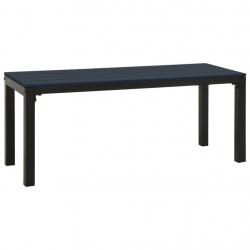 Banc de jardin meuble de patio d'extérieur terrasse 110 cm acier et wpc noir 02_0011164