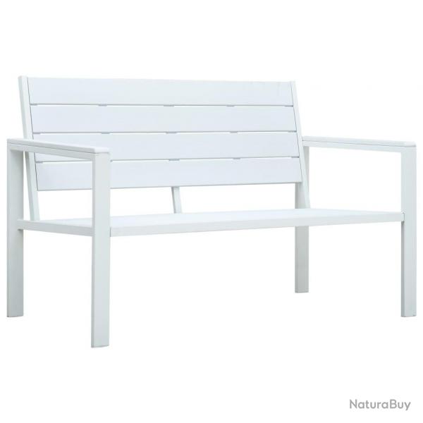 Banc de jardin meuble de patio d'extrieur terrasse 120 cm pehd blanc aspect de bois 02_0011204