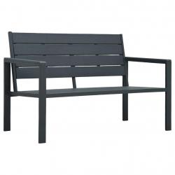 Banc de jardin meuble de patio d'extérieur terrasse 120 cm pehd gris aspect de bois 02_0011205