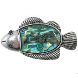 Broche poisson avec nacre abalone