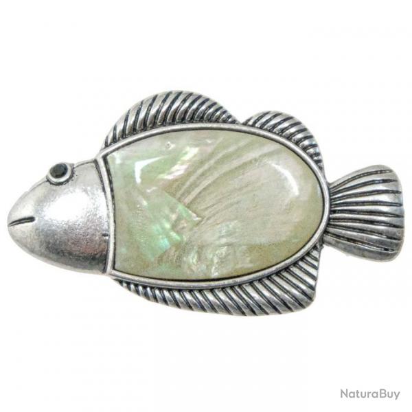 Broche poisson avec nacre blanche