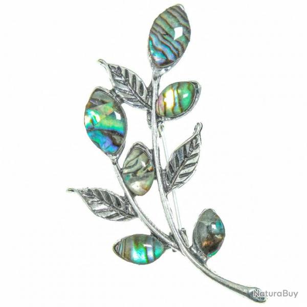 Broche petite branche avec nacre abalone