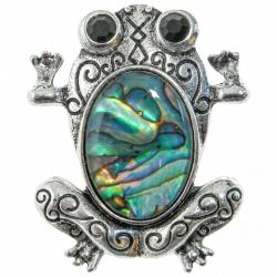 Broche grenouille avec nacre abalone