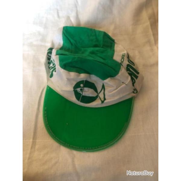 1 casquette Sensas blanc vert visire plastique pche occasion collection