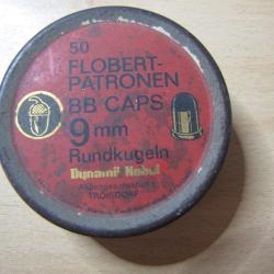Ancienne boite de cartouches 9 mm Flobert DYNAMIT NOBEL en métal (24)