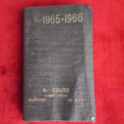 Agenda du chasseur  6,5x 10,5 cm, 1965-66, relié, vierge, aucune annotation, très bon état.