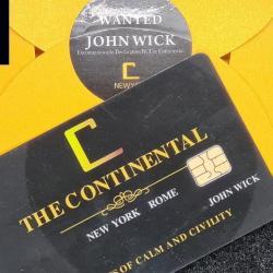 RÉDUCTION NOËL ! CARTE CONTINENTAL HOTEL AU NOM DE JOHN WICK AVEC ENVELOPPE, COLLECTOR PNA!