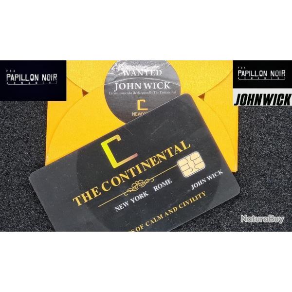 RDUCTION 2025 ! CARTE CONTINENTAL HOTEL AU NOM DE JOHN WICK AVEC ENVELOPPE, COLLECTOR PNA!