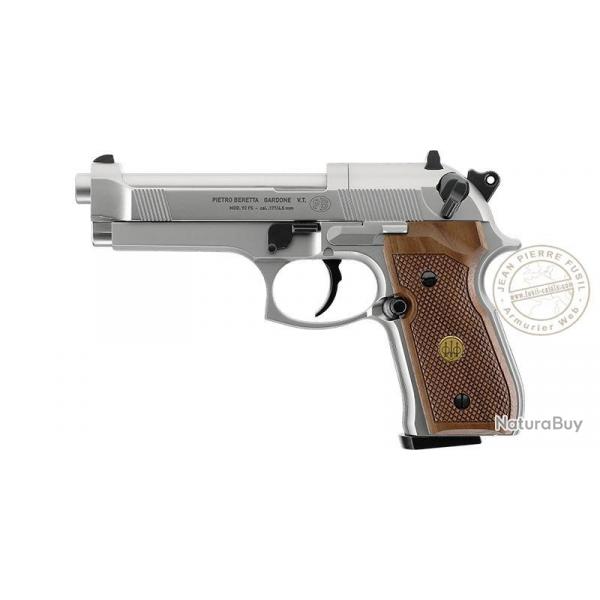 Pistolet  plomb 4.5 mm UMAREX - BERETTA 92 FS (4 joules max) Nickel Bois