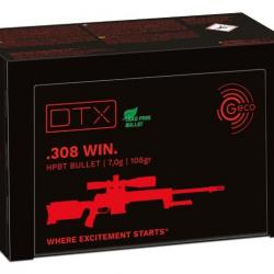 Munition Geco 308 Win. DTX sans plomb 7g 108gr x5 boites