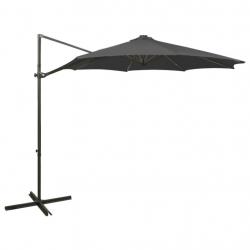 Parasol meuble de jardin déporté avec mât et lumières led anthracite 300 cm 02_0008516
