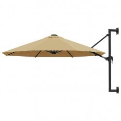 Parasol mural avec mât métallique 300 cm taupe 02_0008688