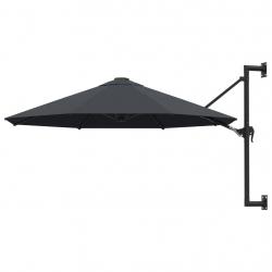Parasol mural avec mât métallique 300 cm anthracite 02_0008685