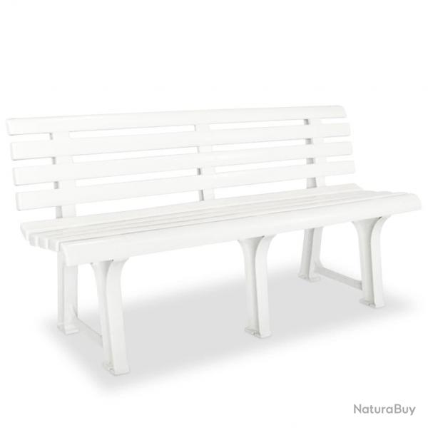 Banc de jardin meuble de patio d'extrieur terrasse 145,5 cm plastique blanc 02_0011244