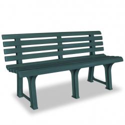 Banc de jardin meuble de patio d'extérieur terrasse 145,5 cm plastique vert 02_0011245