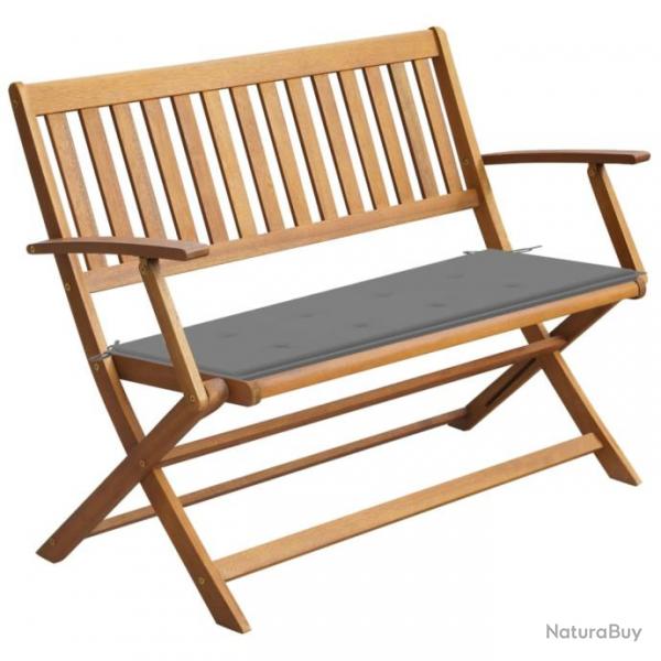 Banc de jardin meuble de patio d'extrieur terrasse avec coussin 120 cm bois d'acacia massif 02_001