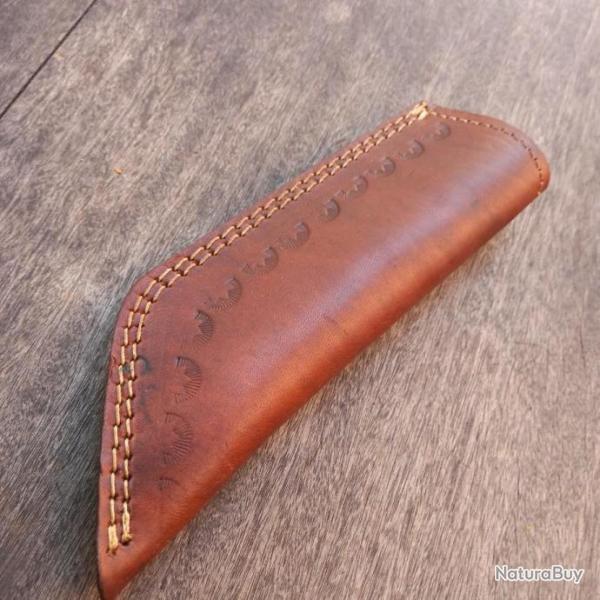 Fourreau de ceinture Artisanal en cuir marron pour couteaux TANTO Lame 19 cm