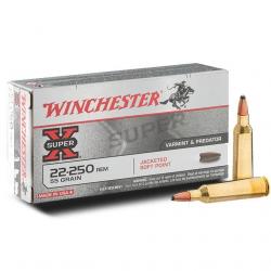 Winchester Jacketed Soft Point 22-250 Rem : 55 Grs