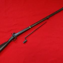FUSIL REGLEMENTAIRE 1853-CAL18-PERCUTION CANON LISSE-.COMPLET AVEC BAIONNETTE-1 SANS RESERVE